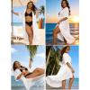 image:imageSWOMOG Women Cover Ups Plus Size Swimsuit Chiffon Kimono Long Cardigan Open Front Bathing Suit Summer Flowy Bikini BeachwearWhite