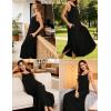 image:imageSWOMOG Women Long Nightgown Pajama Dress Soft Strap Nightdress Summer Sleeveless Nightshirt Lounge Dress with PocketsBlack