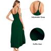 image:imageSWOMOG Women Long Nightgown Pajama Dress Soft Strap Nightdress Summer Sleeveless Nightshirt Lounge Dress with PocketsGreen