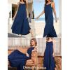 image:imageSWOMOG Women Long Nightgown Pajama Dress Soft Strap Nightdress Summer Sleeveless Nightshirt Lounge Dress with PocketsNavy Blue