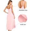 image:imageSWOMOG Women Long Nightgown Pajama Dress Soft Strap Nightdress Summer Sleeveless Nightshirt Lounge Dress with PocketsPink