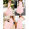 image:imageSWOMOG Women Long Nightgown Pajama Dress Soft Strap Nightdress Summer Sleeveless Nightshirt Lounge Dress with PocketsPink