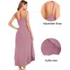 image:imageSWOMOG Women Long Nightgown Pajama Dress Soft Strap Nightdress Summer Sleeveless Nightshirt Lounge Dress with PocketsTaropurple
