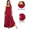 image:imageSWOMOG Women Long Nightgown Pajama Dress Soft Strap Nightdress Summer Sleeveless Nightshirt Lounge Dress with PocketsWine Red