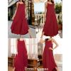 image:imageSWOMOG Women Long Nightgown Pajama Dress Soft Strap Nightdress Summer Sleeveless Nightshirt Lounge Dress with PocketsWine Red
