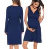image:imageSWOMOG Women Maternity Nursing Gown and Robe Set 3 in 1 Labor Delivery Nursing Nightgown for Breastfeeding Hospital BathrobeAnavy Blue