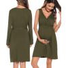 image:imageSWOMOG Women Maternity Nursing Gown and Robe Set 3 in 1 Labor Delivery Nursing Nightgown for Breastfeeding Hospital BathrobeArmy Green