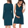 image:imageSWOMOG Women Maternity Nursing Gown and Robe Set 3 in 1 Labor Delivery Nursing Nightgown for Breastfeeding Hospital BathrobeBlue Green