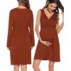 image:imageSWOMOG Women Maternity Nursing Gown and Robe Set 3 in 1 Labor Delivery Nursing Nightgown for Breastfeeding Hospital BathrobeCoffee