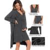 image:imageSWOMOG Women Maternity Nursing Gown and Robe Set 3 in 1 Labor Delivery Nursing Nightgown for Breastfeeding Hospital BathrobeDark Grey