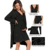 image:imageSWOMOG Women Maternity Nursing Gown and Robe Set 3 in 1 Labor Delivery Nursing Nightgown for Breastfeeding Hospital BathrobeDeep Black Grey
