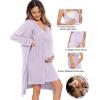 image:imageSWOMOG Women Maternity Nursing Gown and Robe Set 3 in 1 Labor Delivery Nursing Nightgown for Breastfeeding Hospital BathrobeLilac