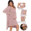 image:imageSWOMOG Women Maternity Nursing Gown and Robe Set 3 in 1 Labor Delivery Nursing Nightgown for Breastfeeding Hospital BathrobeLtaro Purple
