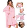 image:imageSWOMOG Women Maternity Nursing Gown and Robe Set 3 in 1 Labor Delivery Nursing Nightgown for Breastfeeding Hospital BathrobePink