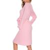 image:imageSWOMOG Women Maternity Nursing Gown and Robe Set 3 in 1 Labor Delivery Nursing Nightgown for Breastfeeding Hospital BathrobePink