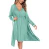 image:imageSWOMOG Women Maternity Nursing Gown and Robe Set 3 in 1 Labor Delivery Nursing Nightgown for Breastfeeding Hospital BathrobeSage Green