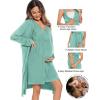 image:imageSWOMOG Women Maternity Nursing Gown and Robe Set 3 in 1 Labor Delivery Nursing Nightgown for Breastfeeding Hospital BathrobeSage Green