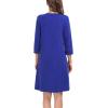 image:imageSWOMOG Women Zip Up Robe 34 Sleeve Housecoat Soft Cotton Zipper Front Nightgown Loungewear with PocketsBright Blue