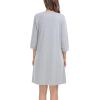 image:imageSWOMOG Women Zip Up Robe 34 Sleeve Housecoat Soft Cotton Zipper Front Nightgown Loungewear with PocketsGrey