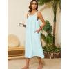 image:imageSWOMOG Womens Cotton Nightgowns Sleeveless Night Gown Embroidery House Dress Soft Long Nightdress with PocketsGreen