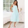 image:imageSWOMOG Womens Cotton Nightgowns Sleeveless Night Gown Embroidery House Dress Soft Long Nightdress with PocketsGreen