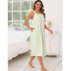 image:imageSWOMOG Womens Cotton Nightgowns Sleeveless Night Gown Embroidery House Dress Soft Long Nightdress with PocketsLight Green
