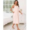 image:imageSWOMOG Womens Cotton Nightgowns Sleeveless Night Gown Embroidery House Dress Soft Long Nightdress with PocketsLight Pink