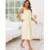 image:imageSWOMOG Womens Cotton Nightgowns Sleeveless Night Gown Embroidery House Dress Soft Long Nightdress with PocketsLight Yellow