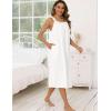 image:imageSWOMOG Womens Cotton Nightgowns Sleeveless Night Gown Embroidery House Dress Soft Long Nightdress with PocketsWhite