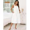 image:imageSWOMOG Womens Cotton Nightgowns Sleeveless Night Gown Embroidery House Dress Soft Long Nightdress with PocketsWhite