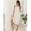 image:imageSWOMOG Womens Cotton Nightgowns Sleeveless Night Gown Embroidery House Dress Soft Long Nightdress with PocketsWhite Floral