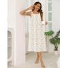 image:imageSWOMOG Womens Cotton Nightgowns Sleeveless Night Gown Embroidery House Dress Soft Long Nightdress with PocketsWhite Floral
