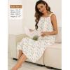 image:imageSWOMOG Womens Cotton Nightgowns Sleeveless Night Gown Embroidery House Dress Soft Long Nightdress with PocketsWhite Floral
