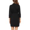 image:imageSWOMOG Womens Maternity Nursing Robe Pregnancy Breastfeeding Bathrobes 3 in 1 Labor Delivery NightgownsZ34 Sleeve Black