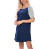 image:imageSWOMOG Womens Nightgown Short Sleeve Soft Sleepwear Raglan Sleepshirt Loungewear Nightshirts Light Grey XXLarge