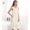 image:imageSWOMOG Womens Nightgowns Sleeveless Night Gown Victorian Nightdress House Dress with Pockets Ruffle Button Sleepshirt SXXXLA White Flower