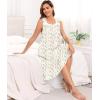 image:imageSWOMOG Womens Nightgowns Sleeveless Night Gown Victorian Nightdress House Dress with Pockets Ruffle Button Sleepshirt SXXXLA White Flower