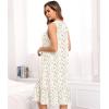 image:imageSWOMOG Womens Nightgowns Sleeveless Night Gown Victorian Nightdress House Dress with Pockets Ruffle Button Sleepshirt SXXXLA White Flower