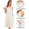 image:imageSWOMOG Womens Nightgowns Sleeveless Night Gown Victorian Nightdress House Dress with Pockets Ruffle Button Sleepshirt SXXXLA White Flower