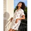 image:imageSWOMOG Womens Pajama Sets Cute Ruffle Matching PJs Sleepwear Button Down Short Sleeve Loungewear 2 Piece PJ SetBear Beige