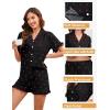 image:imageSWOMOG Womens Pajama Sets Cute Ruffle Matching PJs Sleepwear Button Down Short Sleeve Loungewear 2 Piece PJ SetCherry Black