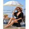 image:imageSWOMOG Womens Plus Size Cover Up Robe Cardigan Swimsuit Kimono Flowy Coverup Beach Open Front Summer SwimwearBlack