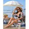 image:imageSWOMOG Womens Plus Size Cover Up Robe Cardigan Swimsuit Kimono Flowy Coverup Beach Open Front Summer SwimwearBlack Green Flower