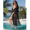 image:imageSWOMOG Womens Plus Size Cover Up Robe Cardigan Swimsuit Kimono Flowy Coverup Beach Open Front Summer SwimwearBlack Stripe