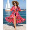 image:imageSWOMOG Womens Plus Size Cover Up Robe Cardigan Swimsuit Kimono Flowy Coverup Beach Open Front Summer SwimwearPink Abstract Graffiti