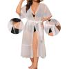 image:imageSWOMOG Womens Plus Size Cover Up Robe Cardigan Swimsuit Kimono Flowy Coverup Beach Open Front Summer SwimwearWhite