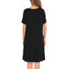 image:imageSWOMOG Womens Zip Up Housecoat Zipper Front Robe Lightweight Bathrobe Short Sleeve Loungewear Nightgowns with PocketsBlack
