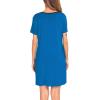 image:imageSWOMOG Womens Zip Up Housecoat Zipper Front Robe Lightweight Bathrobe Short Sleeve Loungewear Nightgowns with PocketsBlue