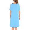 image:imageSWOMOG Womens Zip Up Housecoat Zipper Front Robe Lightweight Bathrobe Short Sleeve Loungewear Nightgowns with PocketsLight Blue