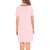 image:imageSWOMOG Womens Zip Up Housecoat Zipper Front Robe Lightweight Bathrobe Short Sleeve Loungewear Nightgowns with PocketsPink